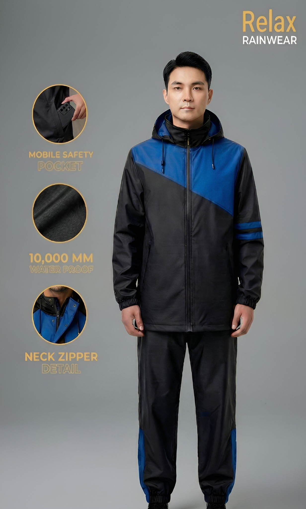 Pro Biker Rain Suit - Blue